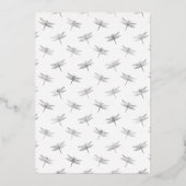 Rood- en zilveren Floral Wedding Folie Uitnodiging (Achterkant)