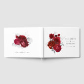 Rood- en zilveren Floral Wedding Gastenboek (Volledig)