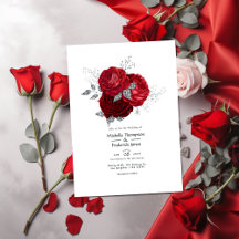 Rood- en zilveren Floral Wedding