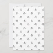 Rood- en zilveren Floral Wedding Save The Date (Achterkant)