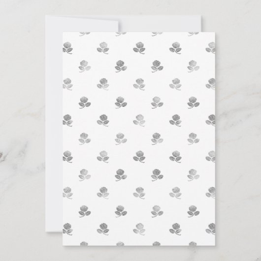 Rood- en zilveren Floral Wedding Save The Date (Achterkant)