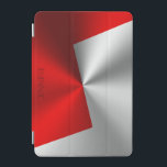 Rood en zilveren metalen achtergrond iPad mini cover<br><div class="desc">Rood en zilver geometrische achtergrond,  metallisch uiterlijk met een aanpasbare achtergrond.</div>