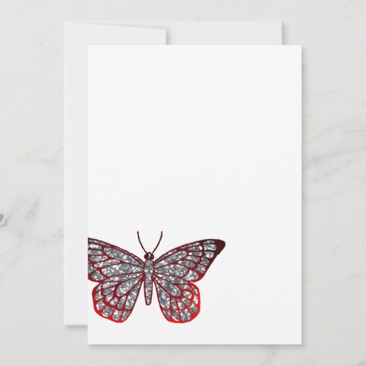 Rood en Zilveren Roos Bruiloft Save The Date (Achterkant)