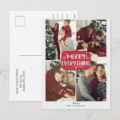 Rood en zilveren sterren Merry Alles Multi Photo Feestdagenkaart (Voorkant / Achterkant)