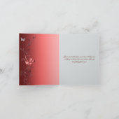 Rood en Zilveren Vlinders Bedankkaart (Binnen)