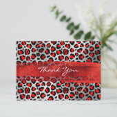 Rood- en zilverfoliepleepenseel Slag Bedankkaart (Staand voorkant)