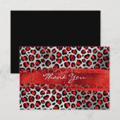 Rood- en zilverfoliepleepenseel Slag Bedankkaart (Voorkant / Achterkant)