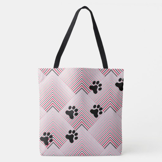 Rood- en zilverhandtas tote bag (Voorkant)