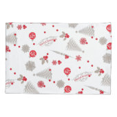 Rood- en zilverkerstmis Enkelvoudige Kussensloop (Achterkant)