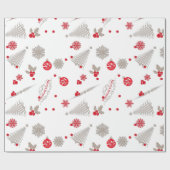 Rood en zilverkleurig kerstpapier met glanzende om cadeaupapier (Vlak)