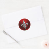 Rood- en zilvervlies de Lis Envelope-zegel Ronde Sticker (Envelop)