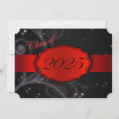 Rood en Zwart 2025 Afstudeerfeest Kaart (Voorkant)