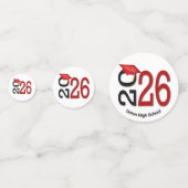 Rood en zwart 2025 Afstuderen Confetti (Achterkanten)