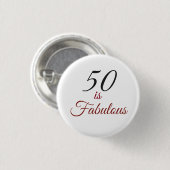 Rood en zwart "50 is verbluffend" 50e Birthday But Ronde Button 3,2 Cm (Voorkant /achterkant)