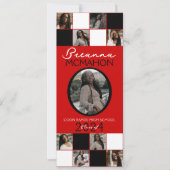 Rood en Zwart 9 Foto Afstuderen Aankondiging (Voorkant)