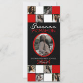 Rood en Zwart 9 Foto Afstuderen Aankondiging (Voorkant)