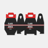 Rood en zwart, aangepaste Afstuderen voor draagtas Bedankdoosjes (Uitgevouwen)