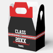 Rood en zwart, aangepaste Afstuderen voor draagtas Bedankdoosjes (Geopend)