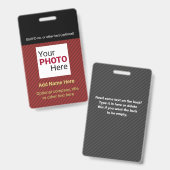 Rood en Zwart - Aangepaste Zakelijke Diagonale Str Badge (Voor- en achterkant)