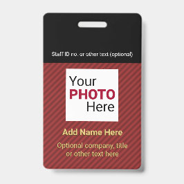 Rood en Zwart - Aangepaste Zakelijke Diagonale Str Badge