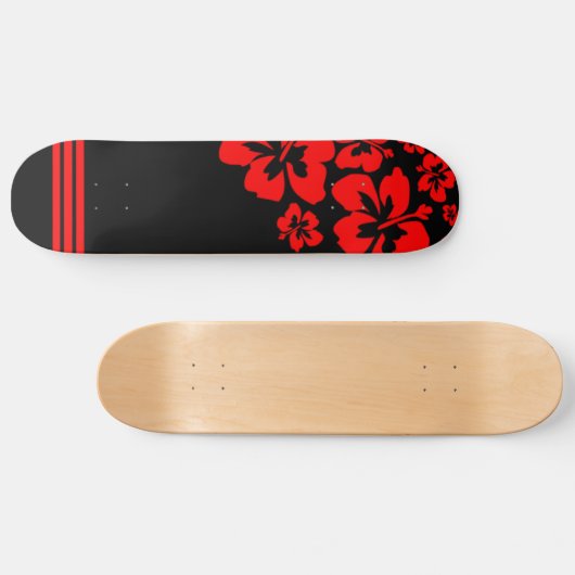 Rood en zwart aangetaste skateboard (Horizontaal)