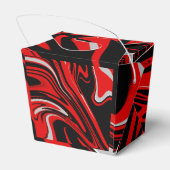 Rood en zwart Abstract Bedankdoosjes (Achterkant)