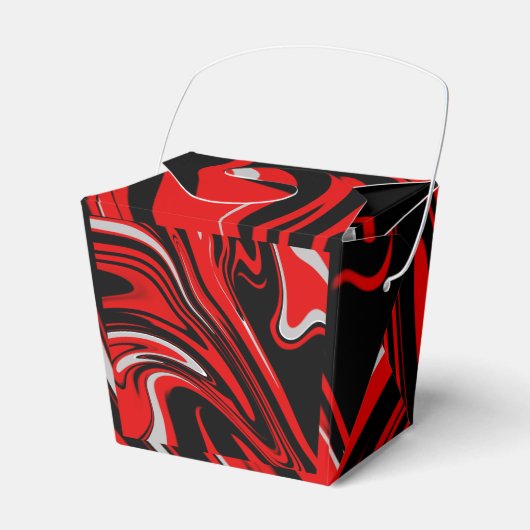 Rood en zwart Abstract Bedankdoosjes (Voorkant Zijde)