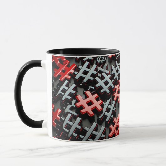 Rood en zwart Abstract Design Mok (Links)