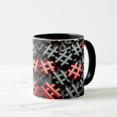 Rood en zwart Abstract Design Mok (Voorkant rechts)