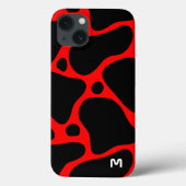 Rood en zwart abstract girafpatroon Case-Mate iPhone case (Achterkant)