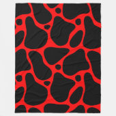 Rood en zwart abstract girafpatroon fleece deken (Voorkant)