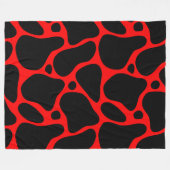 Rood en zwart abstract girafpatroon fleece deken (Voorkant (Horizontaal))