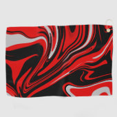 Rood en zwart Abstract Golfhanddoek (Horizontaal)