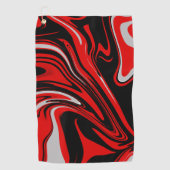 Rood en zwart Abstract Golfhanddoek (Voorkant)