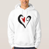 Rood en zwart Abstract Hart Modern Romantisch Hoodie (Voorkant)