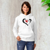 Rood en zwart Abstract Hart Modern Romantisch Hoodie
