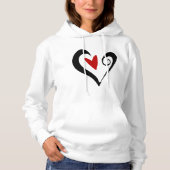Rood en zwart Abstract Hart Modern Romantisch Hoodie (Voorkant)