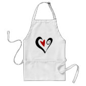 Rood en zwart Abstract Hart Modern Romantisch Standaard Schort (Voorkant)