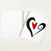 Rood en Zwart Abstract Hart Moderne Romantiek Planner (Display)