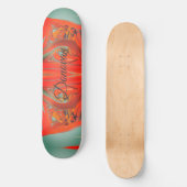 rood en zwart abstract heraldry persoonlijk skateboard (Voorkant)