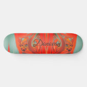 rood en zwart abstract heraldry persoonlijk skateboard (Horizontaal)