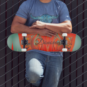 rood en zwart abstract heraldry persoonlijk skateboard
