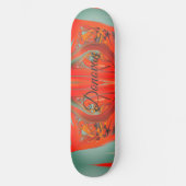  rood en zwart abstract heraldry persoonlijk skateboard (Voorkant)