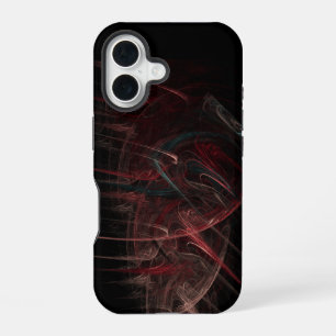 Rood en zwart abstract iPhone 16 hoesje