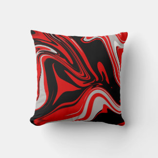 Rood en zwart Abstract Kussen