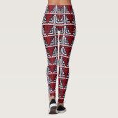 Rood en zwart abstract leggings (Achterkant)