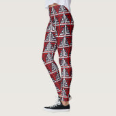 Rood en zwart abstract leggings (Links)