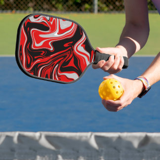 Rood en zwart Abstract Pickleball Paddle