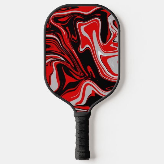 Rood en zwart Abstract Pickleball Paddle (Voorkant)
