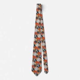 Rood en zwart Abstract Retro Spiraalpatroon Stropdas